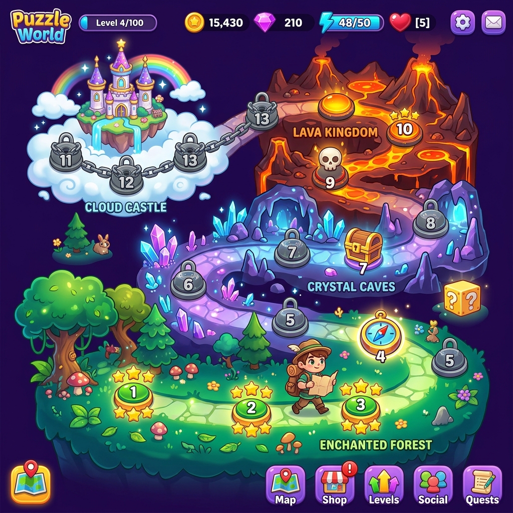Puzzle World แผนที่ผจญภัย - ตะลุยด่าน