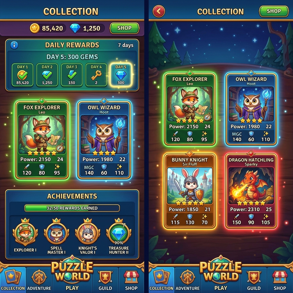 Puzzle World ตัวละครสะสม